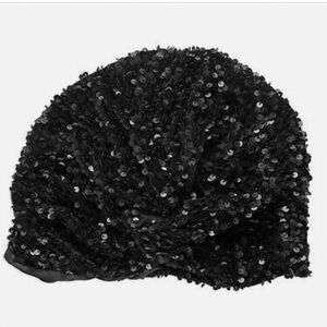 Black Sequin Turban - NEW